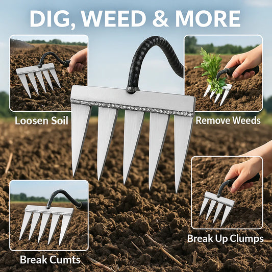 5 Teeth Carbon Steel Garden Weeding